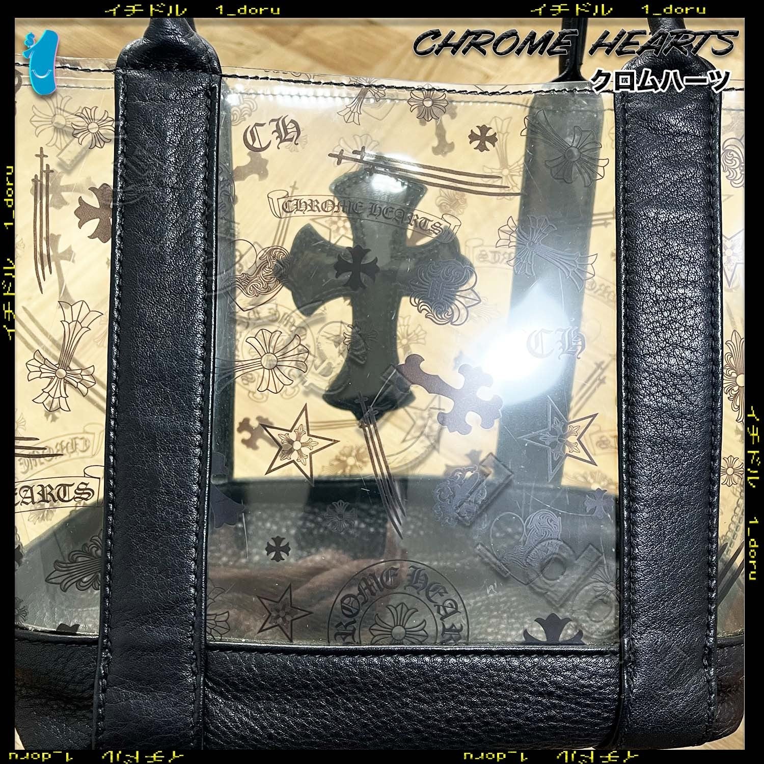 Multi Logo Cemetery Cross Mini Tote Bag Black マルチ ロゴ セメタリークロス ミニ トート バッグ