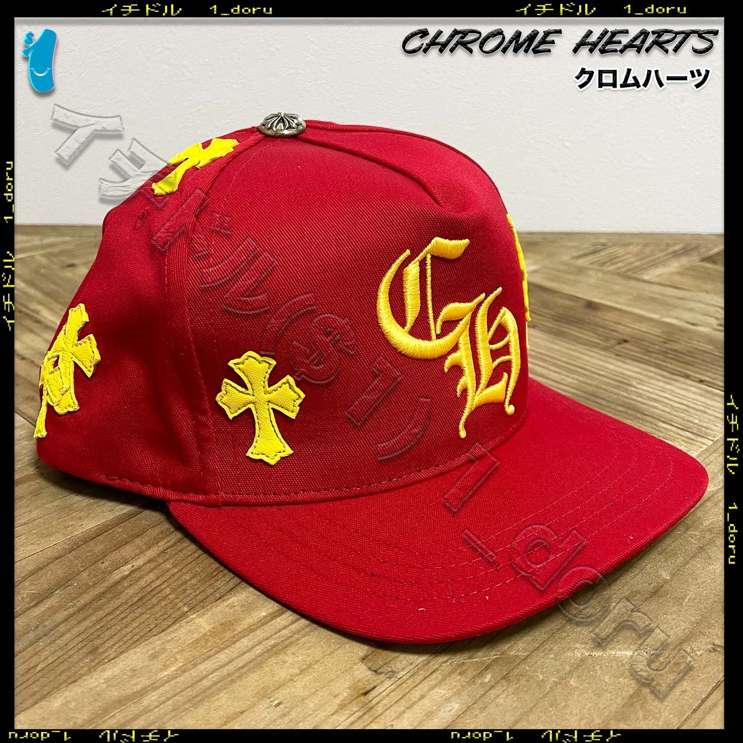 CHROME HEARTS CEMETERY CROSS CAP HAT PLUS RED