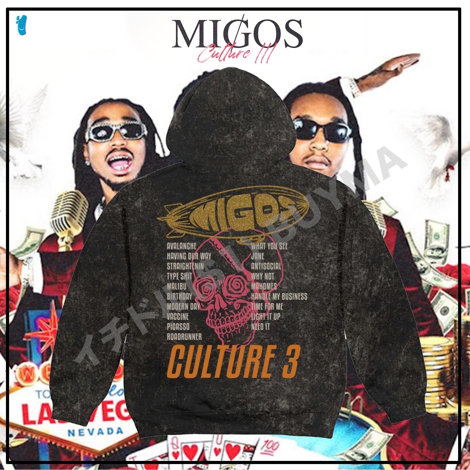 MIGOS THREE VINTAGE HOODIE