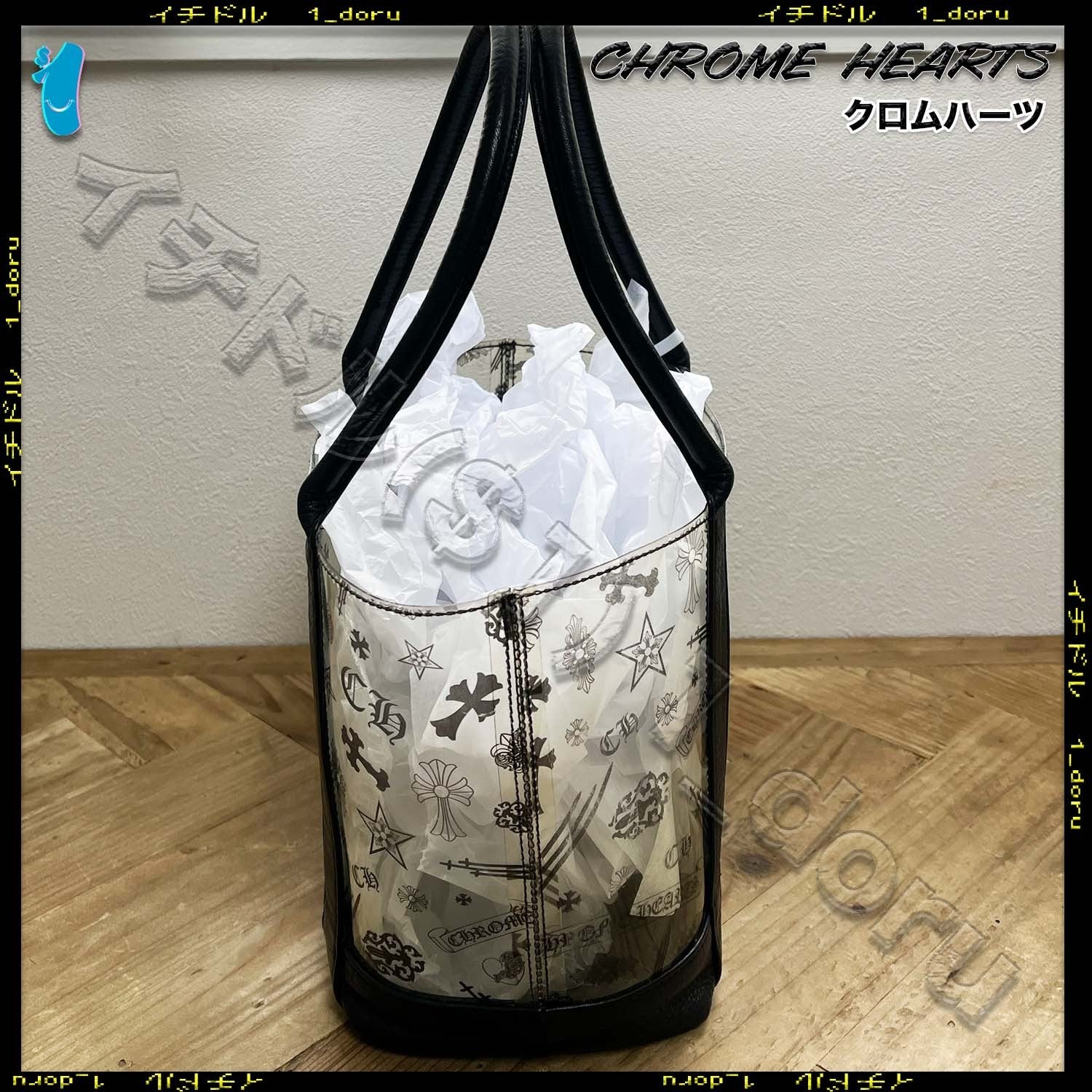 Multi Logo Cemetery Cross Mini Tote Bag Black マルチ ロゴ セメタリークロス ミニ トート バッグ