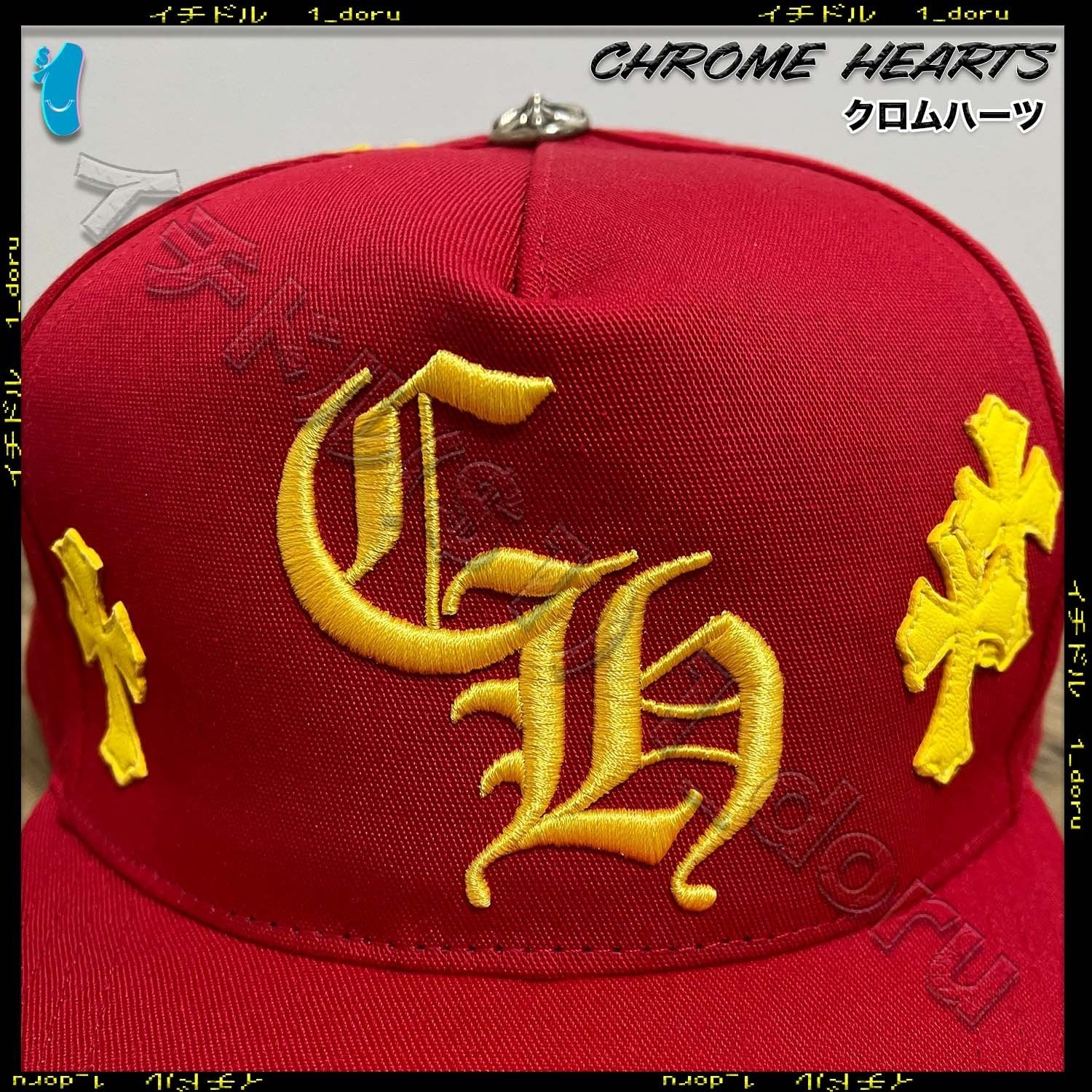 CHROME HEARTS CEMETERY CROSS CAP HAT PLUS RED