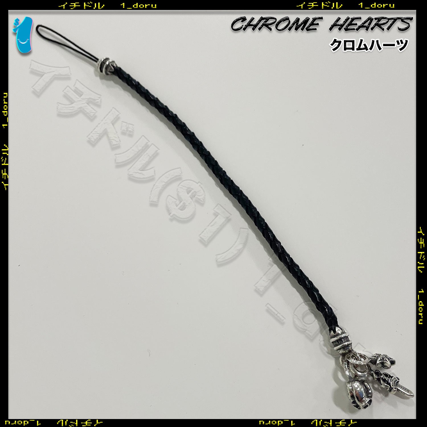 CHROME HEARTS 3 CHARM STRAP STAR DIAMOND DAGGER HEART SILVER