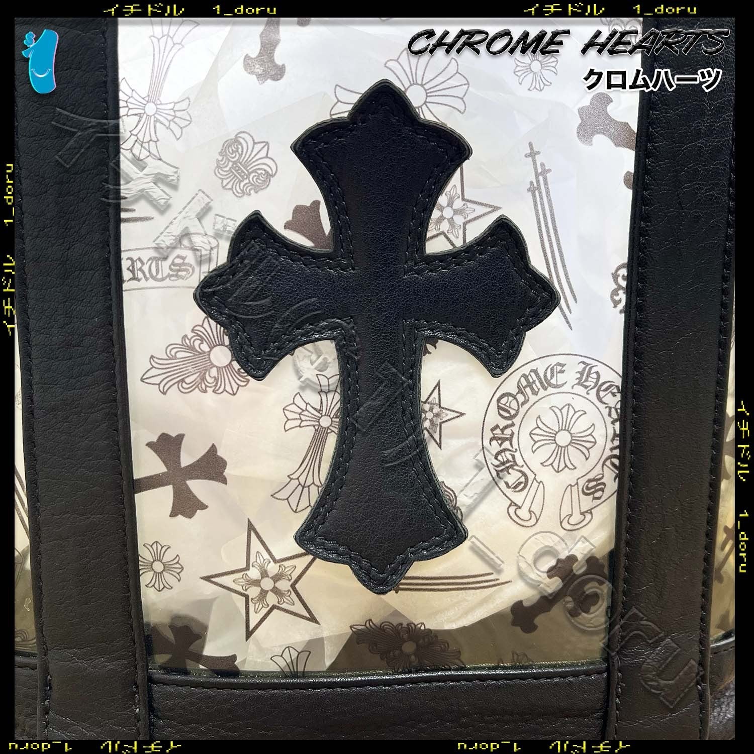 Multi Logo Cemetery Cross Mini Tote Bag Black マルチ ロゴ セメタリークロス ミニ トート バッグ