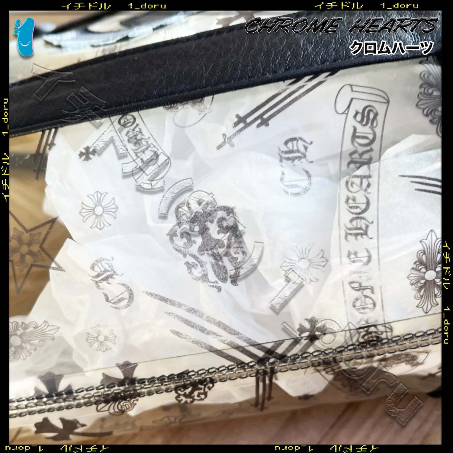 Multi Logo Cemetery Cross Mini Tote Bag Black マルチ ロゴ セメタリークロス ミニ トート バッグ