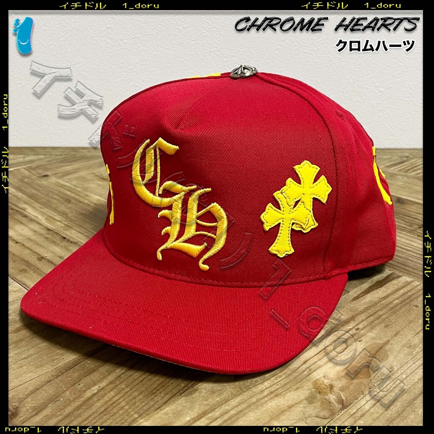 CHROME HEARTS CEMETERY CROSS CAP HAT PLUS RED