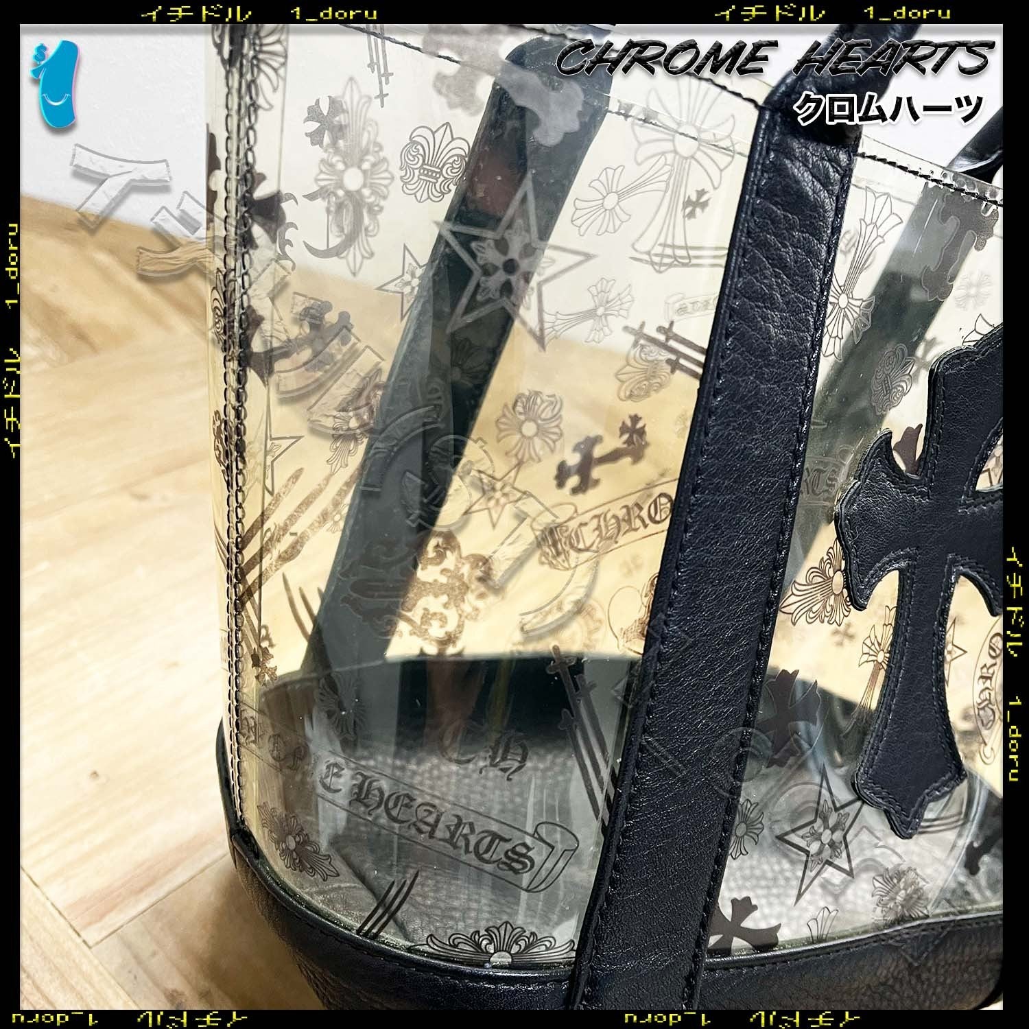 Multi Logo Cemetery Cross Mini Tote Bag Black マルチ ロゴ セメタリークロス ミニ トート バッグ