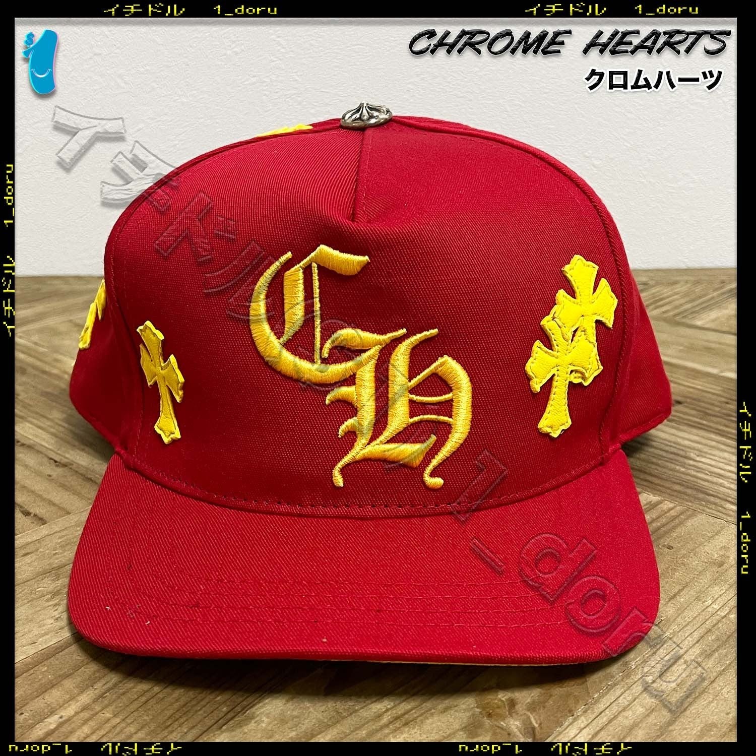 CHROME HEARTS CEMETERY CROSS CAP HAT PLUS RED