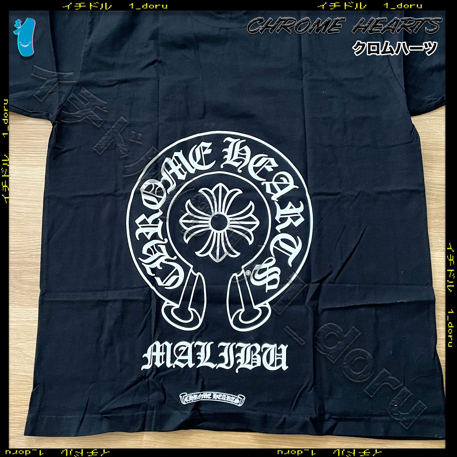 マリブ ホースシュー プラス Tシャツ スクロール ブラック HORSESHOE PLUS MALIBU TEE BLACK SCROLL XXL