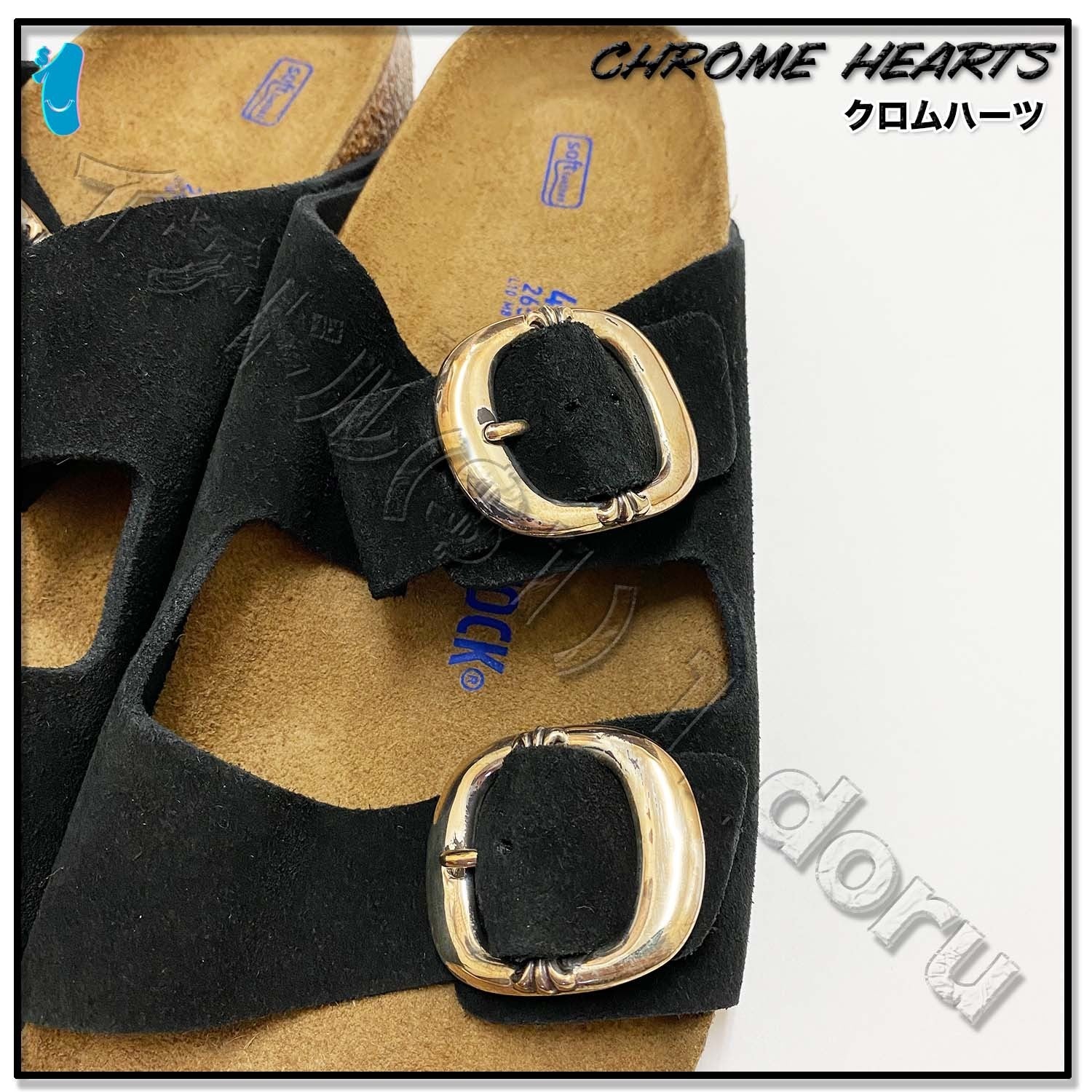Chrome Hearts Birkenstock Arizona Gunslinger Suede Leather – 1 doru