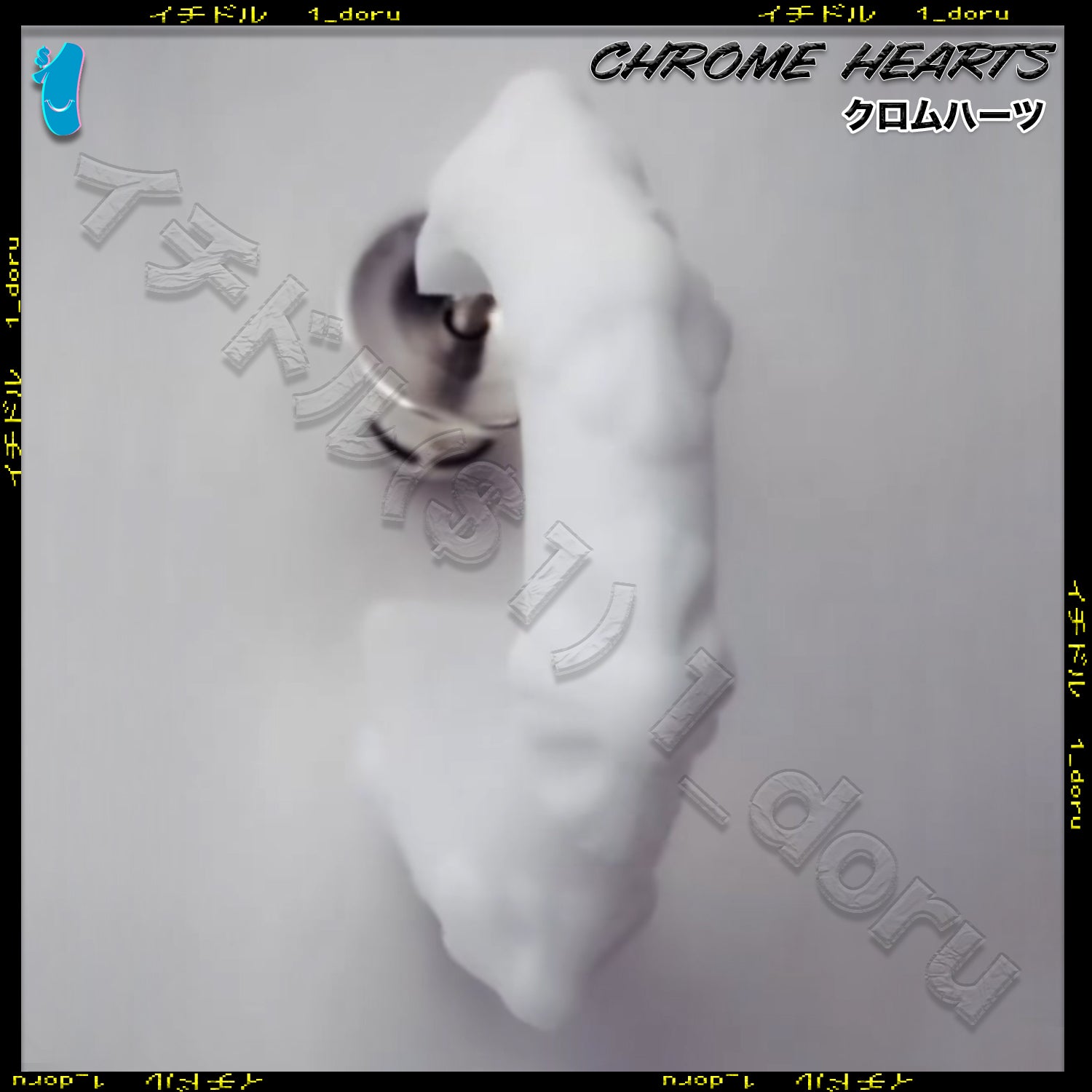 シリコン CH クロス フープ ピアス ホワイト Silicon Cross Earring White