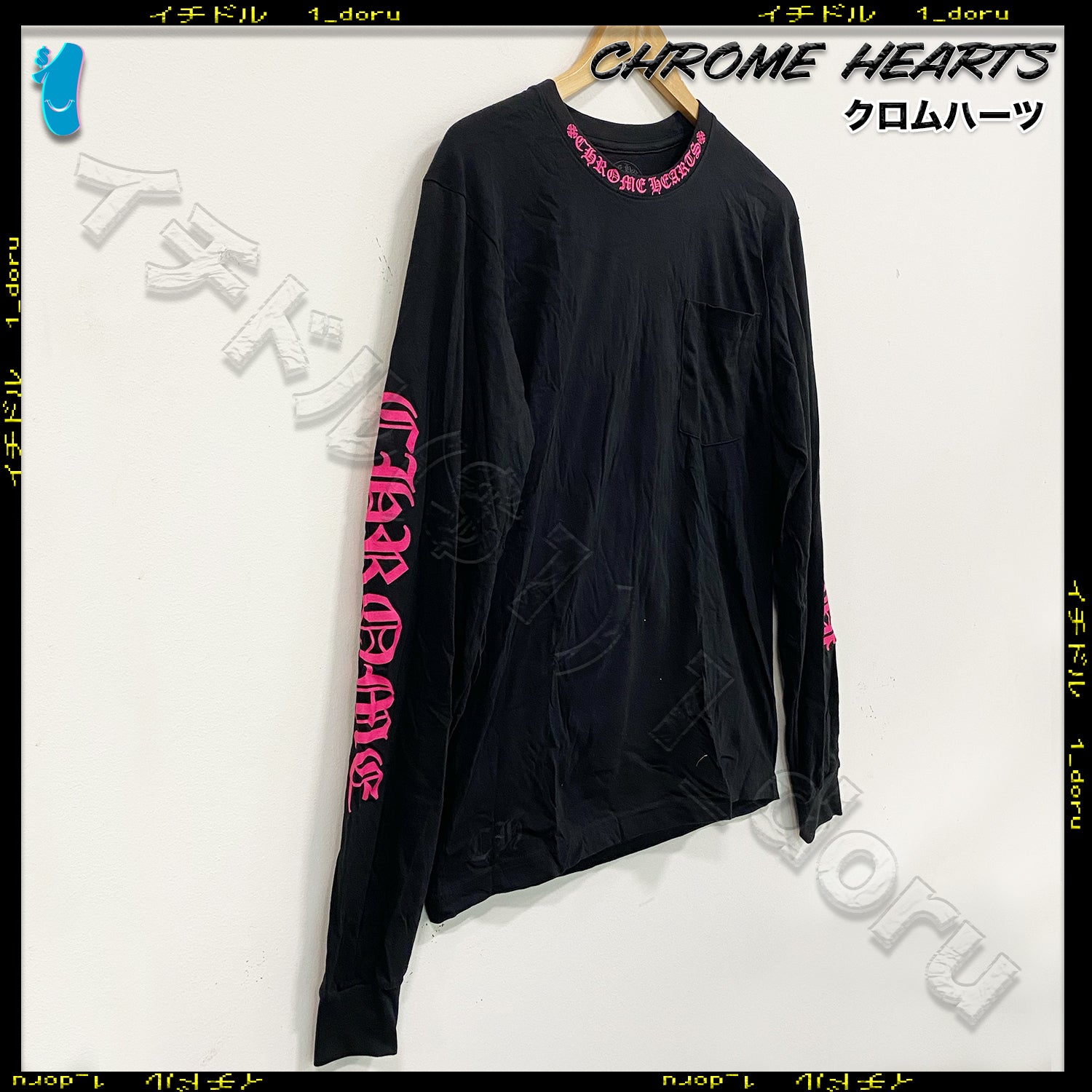 CH スクリプト ロンT ブラック ピンク LONG SLEEVE BLACK PINK