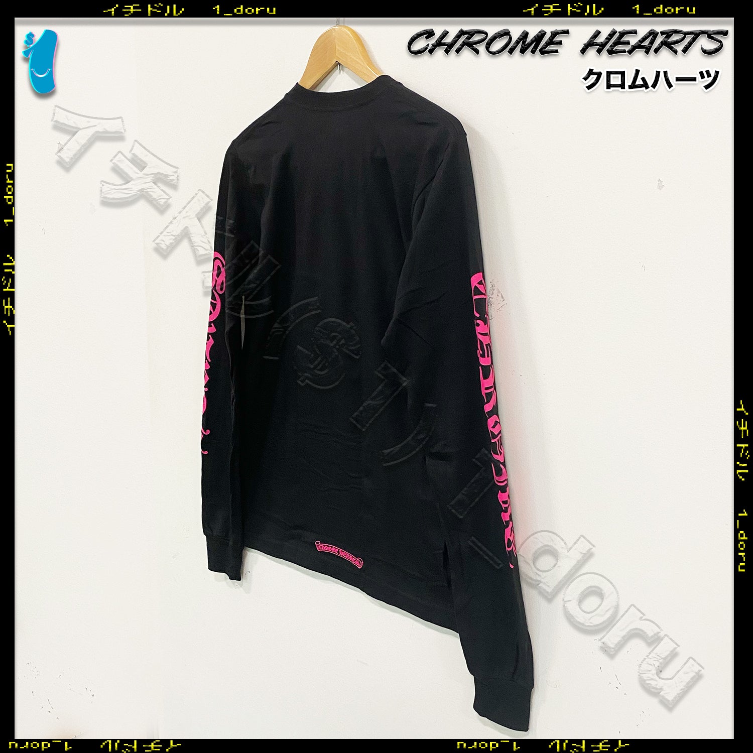 CH スクリプト ロンT ブラック ピンク LONG SLEEVE BLACK PINK
