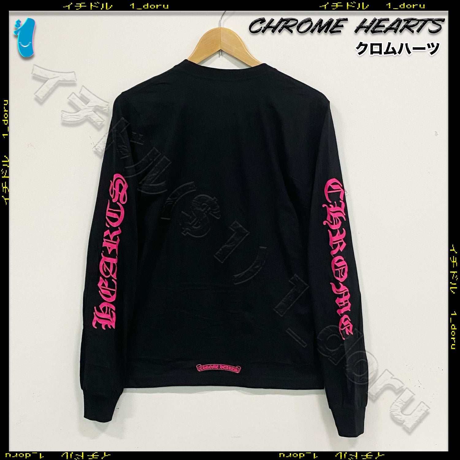 CH スクリプト ロンT ブラック ピンク LONG SLEEVE BLACK PINK
